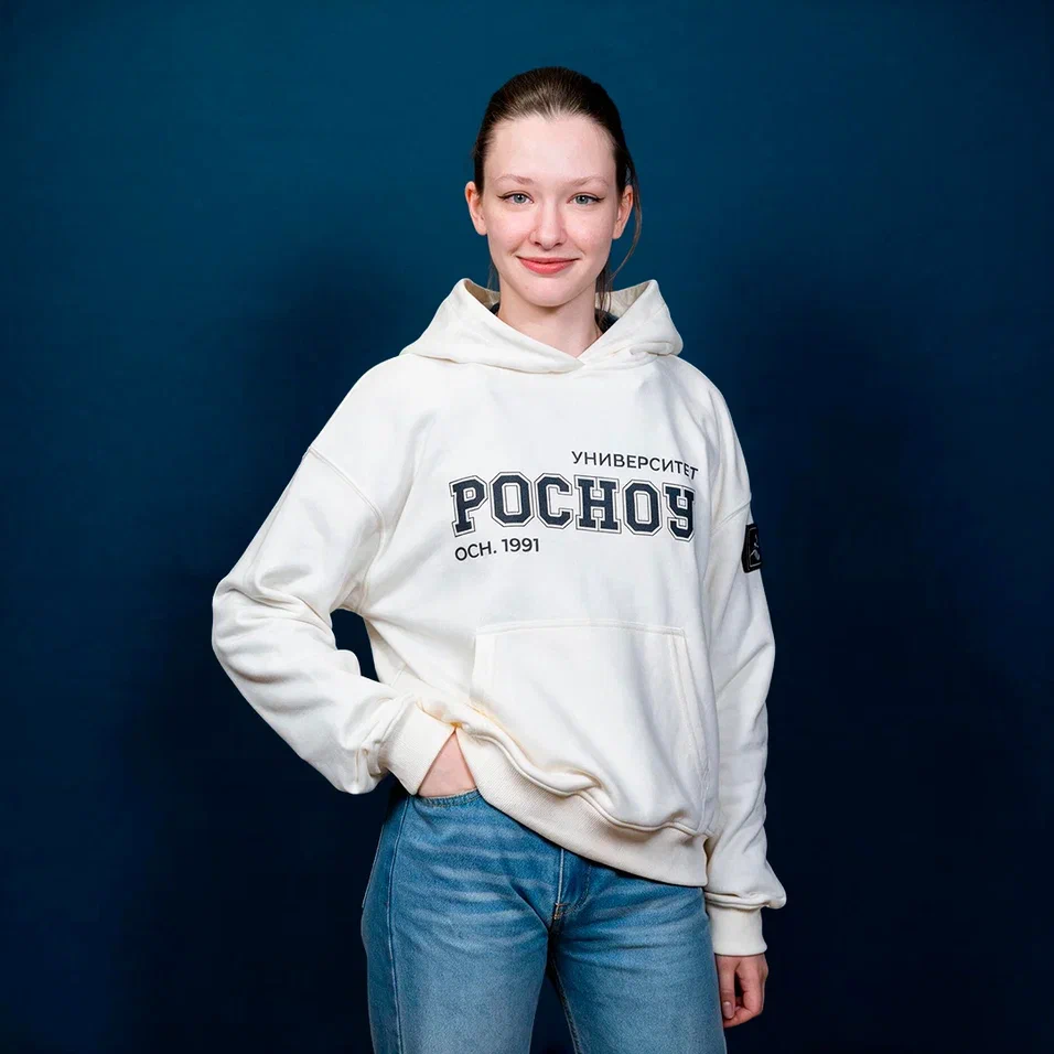 Худи оверсайз, цвет слоновая кость